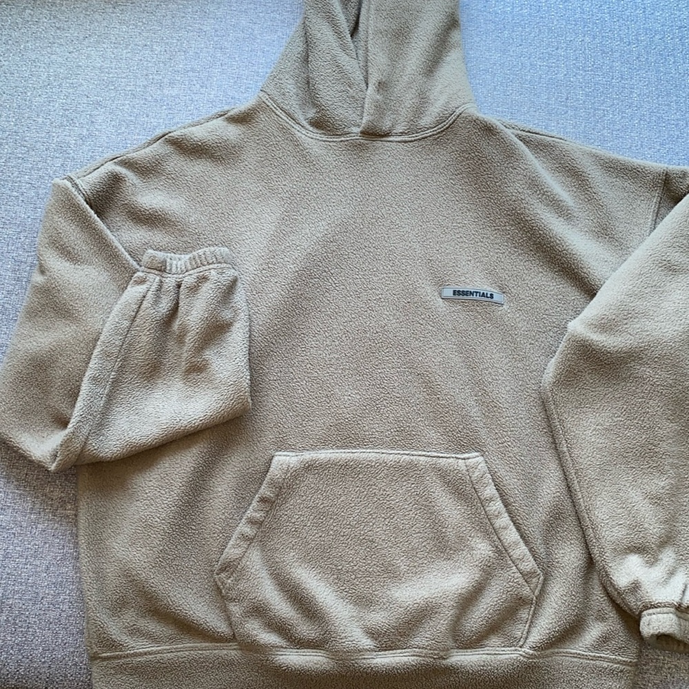 Essentials FOG Taupe Polar Fleece Hoodie